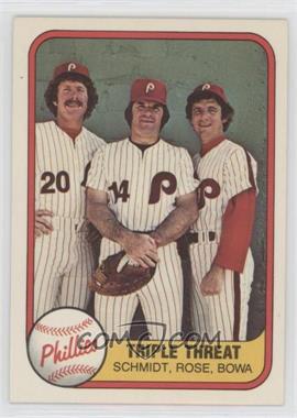 1981 Fleer - [Base] #645.2 - Triple Threat (Mike Schmidt, Pete Rose, Larry Bowa) (Number on Back)