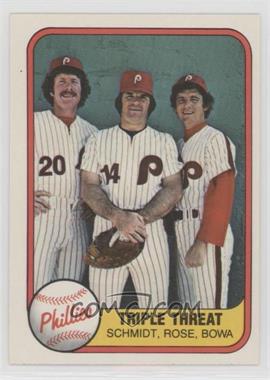 1981 Fleer - [Base] #645.2 - Triple Threat (Mike Schmidt, Pete Rose, Larry Bowa) (Number on Back)