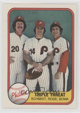 1981 Fleer - [Base] #645.2 - Triple Threat (Mike Schmidt, Pete Rose, Larry Bowa) (Number on Back)