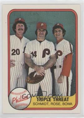 1981 Fleer - [Base] #645.2 - Triple Threat (Mike Schmidt, Pete Rose, Larry Bowa) (Number on Back)