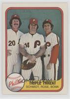 Triple Threat (Mike Schmidt, Pete Rose, Larry Bowa) (Number on Back)