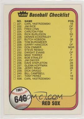 1981 Fleer - [Base] #646 - Checklist (Boston Red Sox, Atlanta Braves)