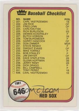 1981 Fleer - [Base] #646 - Checklist (Boston Red Sox, Atlanta Braves)