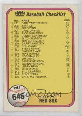 1981 Fleer - [Base] #646 - Checklist (Boston Red Sox, Atlanta Braves)