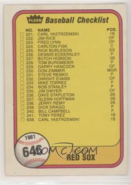 1981 Fleer - [Base] #646 - Checklist (Boston Red Sox, Atlanta Braves)