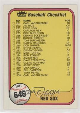 1981 Fleer - [Base] #646 - Checklist (Boston Red Sox, Atlanta Braves)