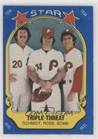 Mike Schmidt, Pete Rose, Larry Bowa [EX to NM]