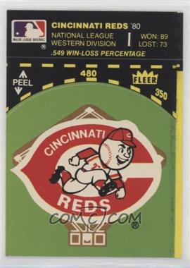 1981 Fleer Team Logo Stickers - [Base] #_CIRE.1 - Cincinnati Reds (Record and Logo; Green Background)