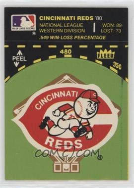 1981 Fleer Team Logo Stickers - [Base] #_CIRE.1 - Cincinnati Reds (Record and Logo; Green Background)