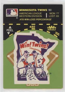 1981 Fleer Team Logo Stickers - [Base] #_MITW.4 - Minnesota Twins (Record and Logo; Green Background)