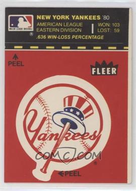 1981 Fleer Team Logo Stickers - [Base] #_NEYY.2 - New York Yankees Team (record and logo; Red Background)