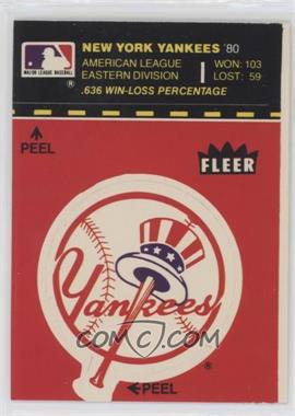 1981 Fleer Team Logo Stickers - [Base] #_NEYY.2 - New York Yankees Team (record and logo; Red Background)