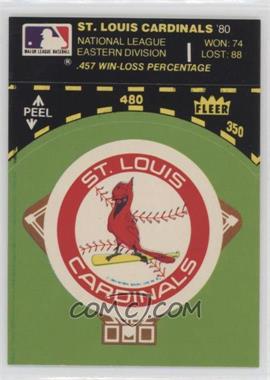 1981 Fleer Team Logo Stickers - [Base] #_STLC.3 - St. Louis Cardinals (Record and Logo; Green Background)