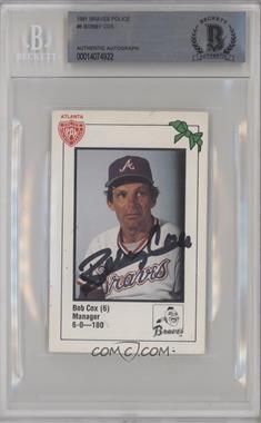 1981 Hostess/Coca-Cola Atlanta Braves Police - [Base] #6 - Bobby Cox (Bob on Card) [BAS BGS Authentic]