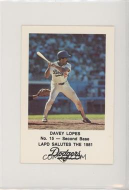 1981 Los Angeles Dodgers Los Angeles Police - [Base] #15 - Davey Lopes [EX to NM]