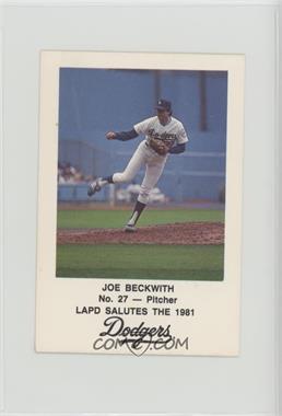 1981 Los Angeles Dodgers Los Angeles Police - [Base] #27 - Joe Beckwith