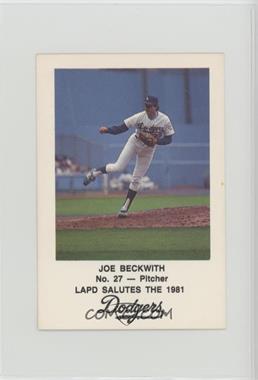 1981 Los Angeles Dodgers Los Angeles Police - [Base] #27 - Joe Beckwith