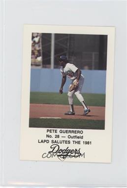 1981 Los Angeles Dodgers Los Angeles Police - [Base] #28 - Pedro Guerrero