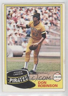 1981 O-Pee-Chee - [Base] - White Back #168 - Don Robinson