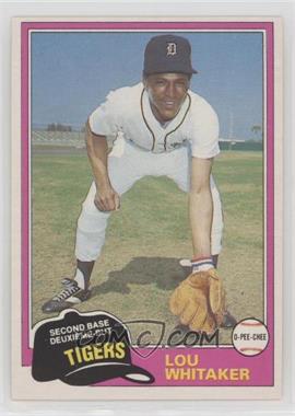 1981 O-Pee-Chee - [Base] - White Back #234 - Lou Whitaker