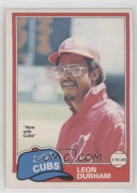 1981 O-Pee-Chee - [Base] - White Back #321 - Leon Durham