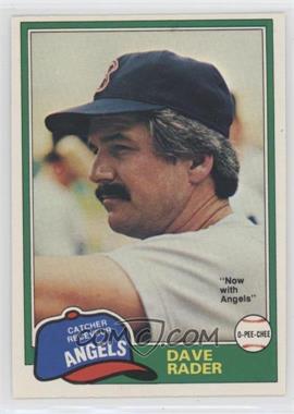 1981 O-Pee-Chee - [Base] - White Back #359 - Dave Rader