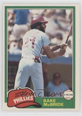 1981 O-Pee-Chee - [Base] - White Back #90 - Bake McBride