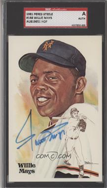 1981 Perez-Steele Hall of Fame Art Postcards - Sixth Series #168 - Willie Mays /10000 [SGC Authentic Authentic]