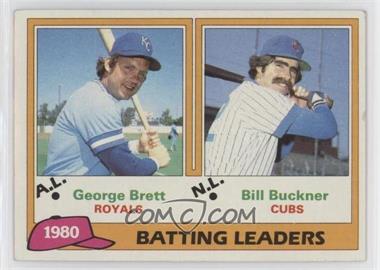 1981 Topps - [Base] #1 - League Leaders - George Brett, Bill Buckner