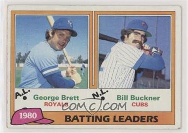 1981 Topps - [Base] #1 - League Leaders - George Brett, Bill Buckner