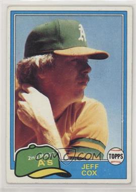 1981 Topps - [Base] #133 - Jeff Cox [Good to VG‑EX]