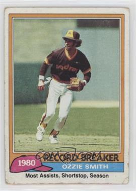 1981 Topps - [Base] #207 - Record Breaker - Ozzie Smith [Poor to Fair]