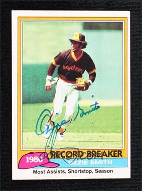 1981 Topps - [Base] #207 - Record Breaker - Ozzie Smith [JSA Certified COA Sticker]