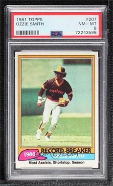 1981 Topps - [Base] #207 - Record Breaker - Ozzie Smith [PSA 8 NM‑MT]