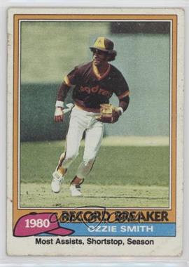 1981 Topps - [Base] #207 - Record Breaker - Ozzie Smith [Good to VG‑EX]