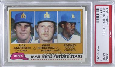 1981 Topps - [Base] #282 - Future Stars - Rick Anderson, Greg Biercevicz, Rodney Craig [PSA 9 MINT]