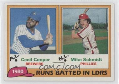 1981 Topps - [Base] #3 - League Leaders - Cecil Cooper, Mike Schmidt