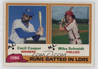 1981 Topps - [Base] #3 - League Leaders - Cecil Cooper, Mike Schmidt