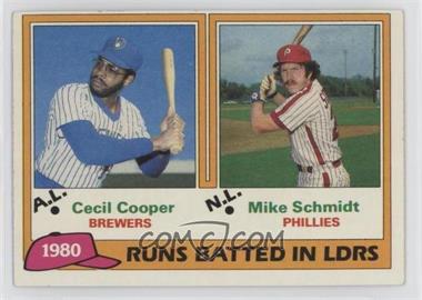 1981 Topps - [Base] #3 - League Leaders - Cecil Cooper, Mike Schmidt [EX to NM]