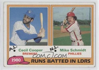 1981 Topps - [Base] #3 - League Leaders - Cecil Cooper, Mike Schmidt