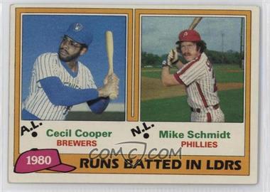 1981 Topps - [Base] #3 - League Leaders - Cecil Cooper, Mike Schmidt [EX to NM]