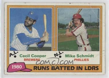 1981 Topps - [Base] #3 - League Leaders - Cecil Cooper, Mike Schmidt [Poor to Fair]