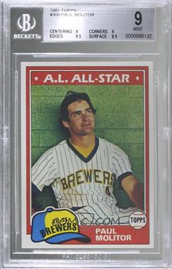 1981 Topps - [Base] #300 - Paul Molitor [BGS 9 MINT]