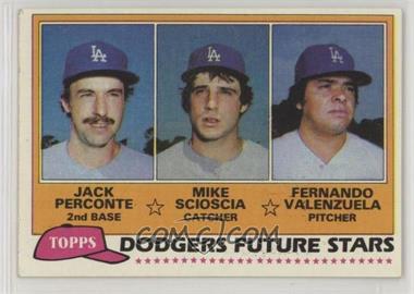 1981 Topps - [Base] #302 - Future Stars - Jack Perconte, Mike Scioscia, Fernando Valenzuela