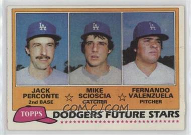 1981 Topps - [Base] #302 - Future Stars - Jack Perconte, Mike Scioscia, Fernando Valenzuela