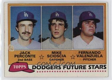 1981 Topps - [Base] #302 - Future Stars - Jack Perconte, Mike Scioscia, Fernando Valenzuela