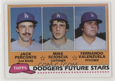 1981 Topps - [Base] #302 - Future Stars - Jack Perconte, Mike Scioscia, Fernando Valenzuela