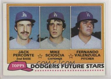 1981 Topps - [Base] #302 - Future Stars - Jack Perconte, Mike Scioscia, Fernando Valenzuela