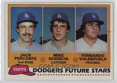 1981 Topps - [Base] #302 - Future Stars - Jack Perconte, Mike Scioscia, Fernando Valenzuela [Poor to Fair]