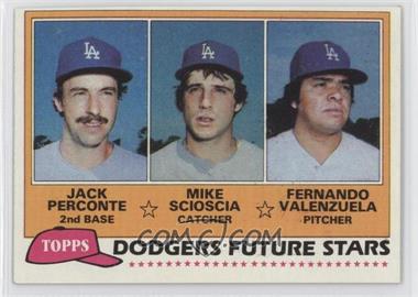 1981 Topps - [Base] #302 - Future Stars - Jack Perconte, Mike Scioscia, Fernando Valenzuela